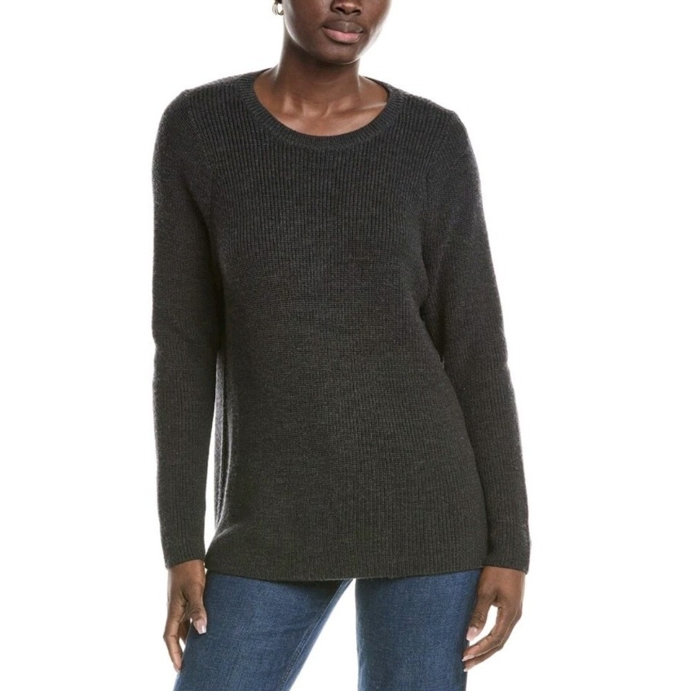 NEW Eileen Fisher Wool Pullover Sweater Women Sz S Gray knit Crew Long Sleeve